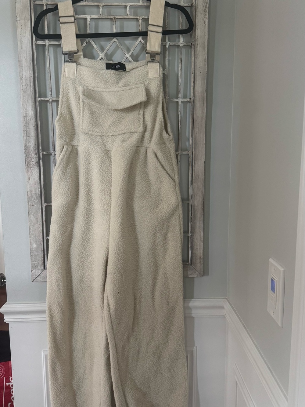 Vero Moda Cream Sherpa Jumpsuit Overalls
